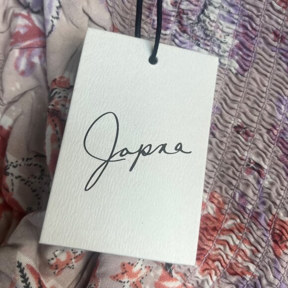 Japna Off Shoulder Shirt Womens Medium New Cropped Floral Smocked Summer - Picture 7 of 8